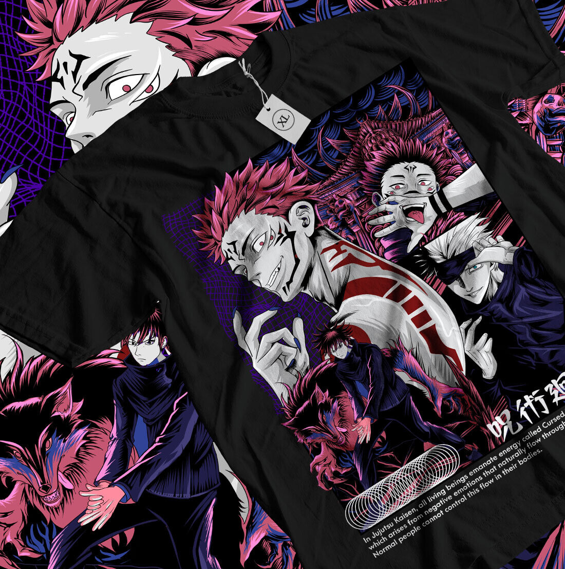 Ryomen Sukuna T-Shirt Jujustu  - Jjk Anime Merchandise ulasan dan harga